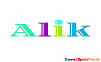 Alik Mädchenname für Baby als Gif-Bild