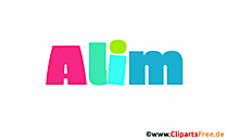 Alim Mädchenvorname für Baby als animiertes Bild