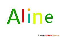 Aline schöner Vorname für Mädchen Illustration, Gif