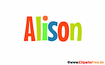 Alison Mädchenname für Baby als Gif-Bild