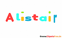 Alistair Name Vorname für Baby Gif-Animation