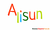 Alisun Name für Mädchen - Schöne Babynamen als Gifs