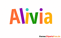 Alivia schöner Vorname für Mädchen Illustration, Gif