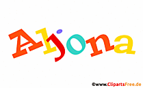 Aljona schöner Vorname für Mädchen Illustration, Gif