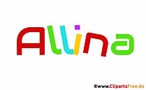 Allina schöner Vorname für Mädchen Illustration, Gif