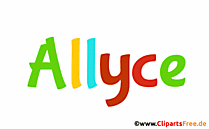 Allyce Vorname für Mädchen - Seltene Babynamen als Bilder