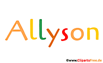Allyson Name für Mädchen als Animationsbild