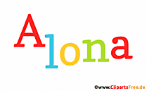 Alona schöner Vorname für Mädchen Illustration, Gif