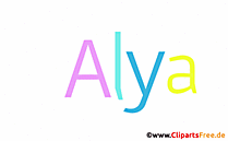 Alya Mädchenvorname für Baby als animiertes Bild