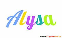 Alysa Name für Mädchen als Animationsbild