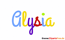 Alysia schöner Vorname für Mädchen Illustration, Gif