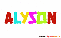 Alyson Vorname für Mädchen - Seltene Babynamen als Bilder