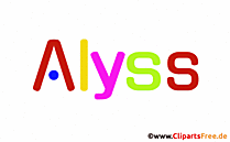 Alyss Mädchenvorname für Baby als animiertes Bild