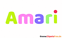 Amari Vorname für Mädchen Illustration, Bild, Clipart