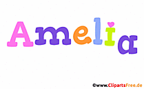 Amelia Mädchenvorname Illustration animiert