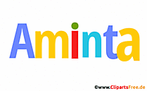 Aminta Mädchenvorname Illustration animiert