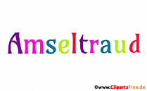 Amseltraud Mädchenvorname Illustration animiert