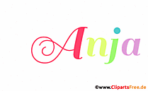 Anja Vorname für Mädchen - Illustrationen mit bunten Buchstaben