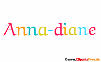 Anna-Diane Vorname für Mädchen - Animierte Namen mit bunten Buchstaben