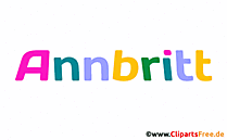 Annbritt Vorname für Mädchen - Animierte Namen mit bunten Buchstaben