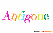 Antigone Vorname für Mädchen Illustration mit Buchstaben