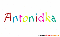 Antonidka Vorname für Mädchen Illustration mit Buchstaben