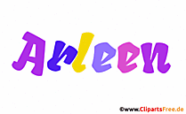 Arleen Vorname für Mädchen aus bunten animierten Buchstaben