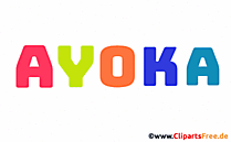 Ayoka Vorname für Mädchen - Animierte Gif Namensbilder