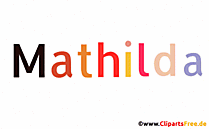 Mathilda Vorname für Mädchen Gif-Bild mit bunten Buchstaben
