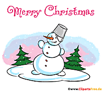 Schneemann am frostigen Tag mit leichtem Schneefall Gif Clipart