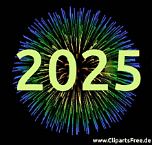 Silvester Gif-Animationen mit Feuerwerken - 2025