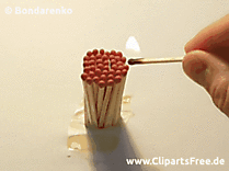 Streichhölzer werden angezündet Video to Gif-Animation