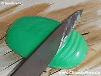 Video to Gif Animation Seife wird mit rotglühendem Messer geschnitten