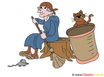 Märchenfigur Baba Jaga Bild, Illustration, Comic