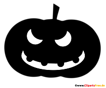 Böser Kürbis Clipart zu Halloween mit transparentem Hintergrund