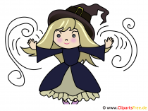 Cartoon Kleine Hexe - Illustration zu Halloween Cartoon Kleine Hexe - Illustration zu Halloween