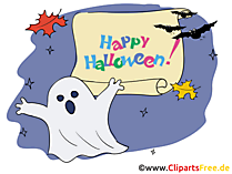 Gruss zu Halloween mit Gespenst