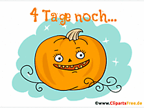 4 Tage noch Clipart mit Countdown zum Halloween