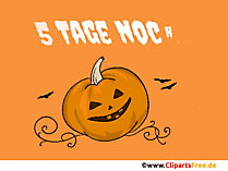 5 Tage noch Halloween-Countdown auf Deutsch Clipart