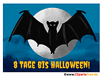 8 Tage bis Halloween animiertes Bild zum Teilen in sozialen Netzwerken