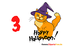 3 Tage Halloween Countdown Gif-Animation mit Katze