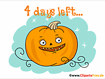 4 Tage bleiben bis Halloween animierte Glückwunschkarte