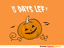 5 Tage Clipart zum Halloween-Countdown