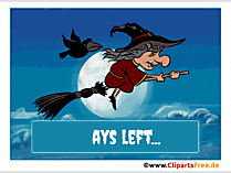 6 Tage sind geblieben - Bild mit Hexe zum Halloween