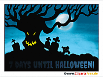 7 Tage Halloween-Countdown animierte Grusskarte