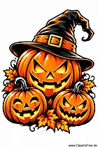 Gruselige Kürbisse zu Halloween Clip Art free