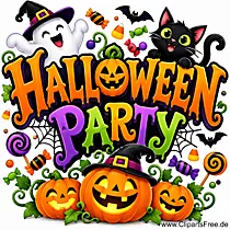Halloween Party Clipart zum Drucken