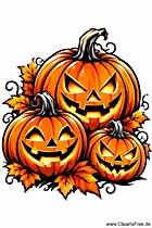 Kürbisse Cliparts zu Halloween