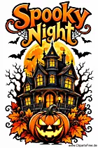 Spooky Night Clip Art zu Halloween