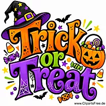 Trick or Treat Clip Art zum Drucken